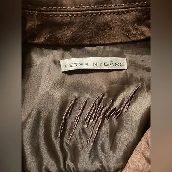 Peter Nygård Brown XL Suede Leather Sweater Jacket - Picture 15 of 16
